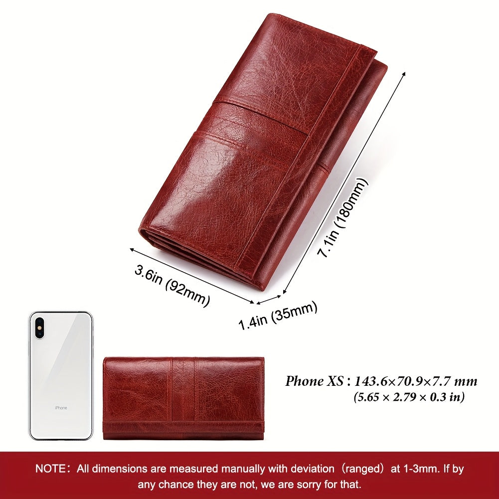 RFID Blocking Leather Women's Wallet with Zip Pocket