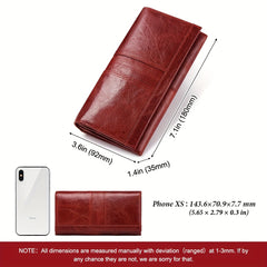 RFID Blocking Leather Women's Wallet with Zip Pocket