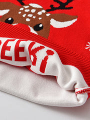 Boys Elk Print Knit Pullover Sweater Christmas Clothing