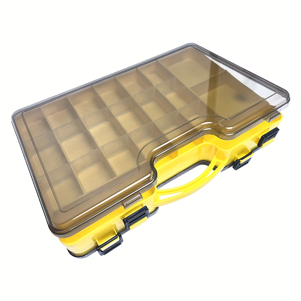 1pc Yellow Double sided Box Parts Box Tool Box Plastic Household