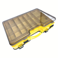 1pc Yellow Double sided Box Parts Box Tool Box Plastic Household