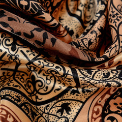 Vintage Circles Print Satin Bandana Plaid Pattern Large Square Scarf
