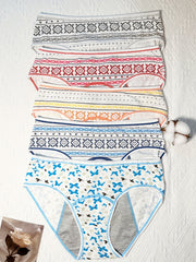 5pcs Butterfly & Geometric Print Period Panties Women's Lingerie & Underwear