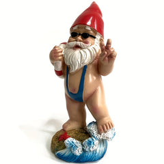 Funny Garden Swimming Ring Gnome Resin Statue Indoor Home Decor Crafts