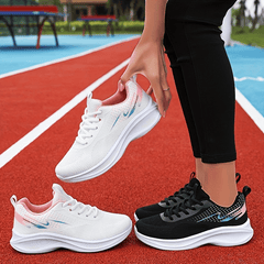 Women's Breathable Running Sports Shoes Thick Bottom Lace Up Sneakers