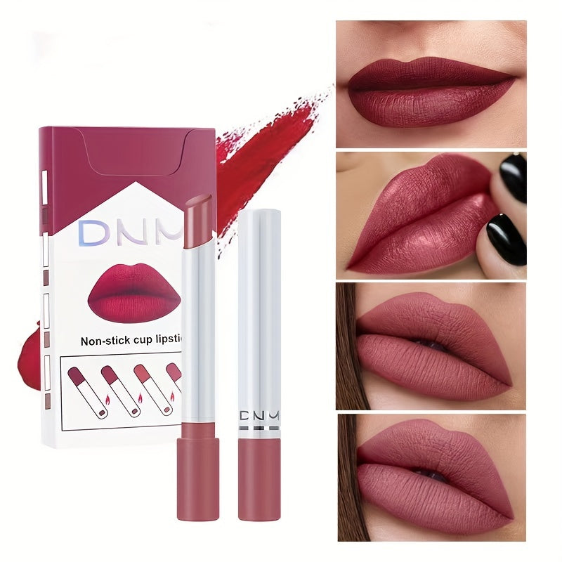 4 Pcs Cig Lipstick Kit Lip Balm High Pigmented Smudge Proof Lip Gloss Set