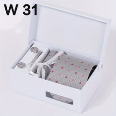 Men's Tie And Pocket Square Set Necktie Handkerchief Cufflinks