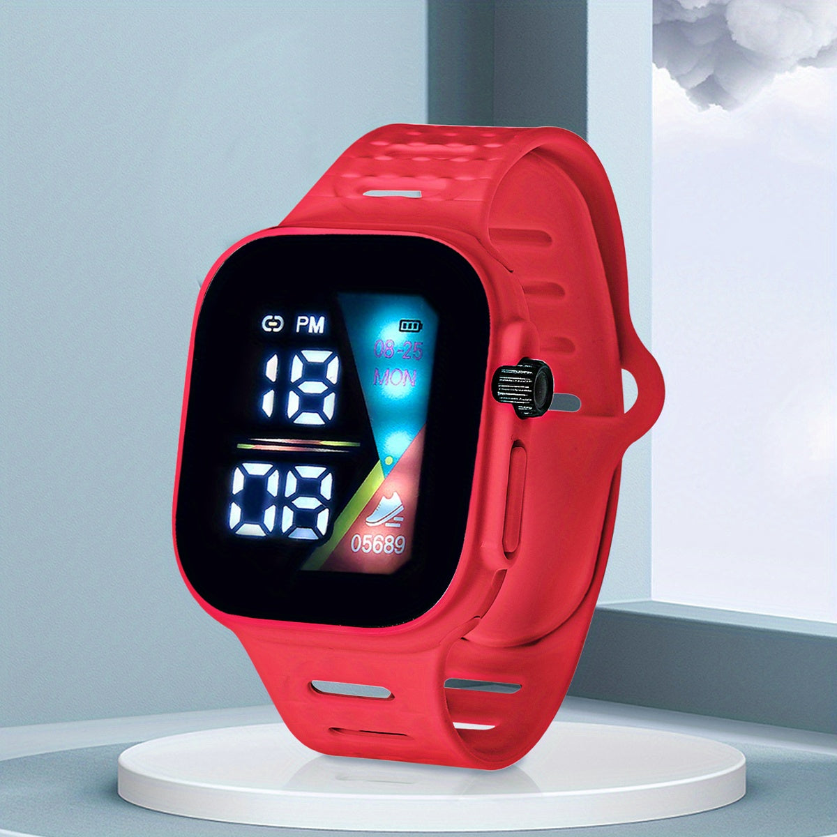 LED Electronic Watch Square Digital Student's Watch