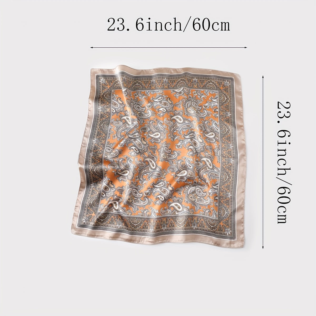 Paisley Print Square Scarf Satin Bandana Head Wrap Necktie Women Silk