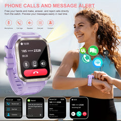 Synwoo Unisex Purple Smartwatch with LED Flashlight UV Light