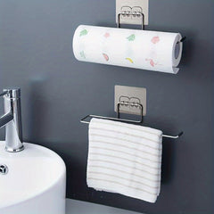 2pcs Kitchen Wiping Cloths Hooks & Roll Paper Brackets