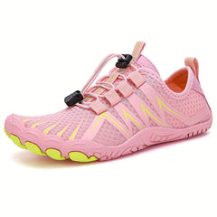 Women's Pink Lace Up Water Shoes Lightweight Beach Wading Shoes