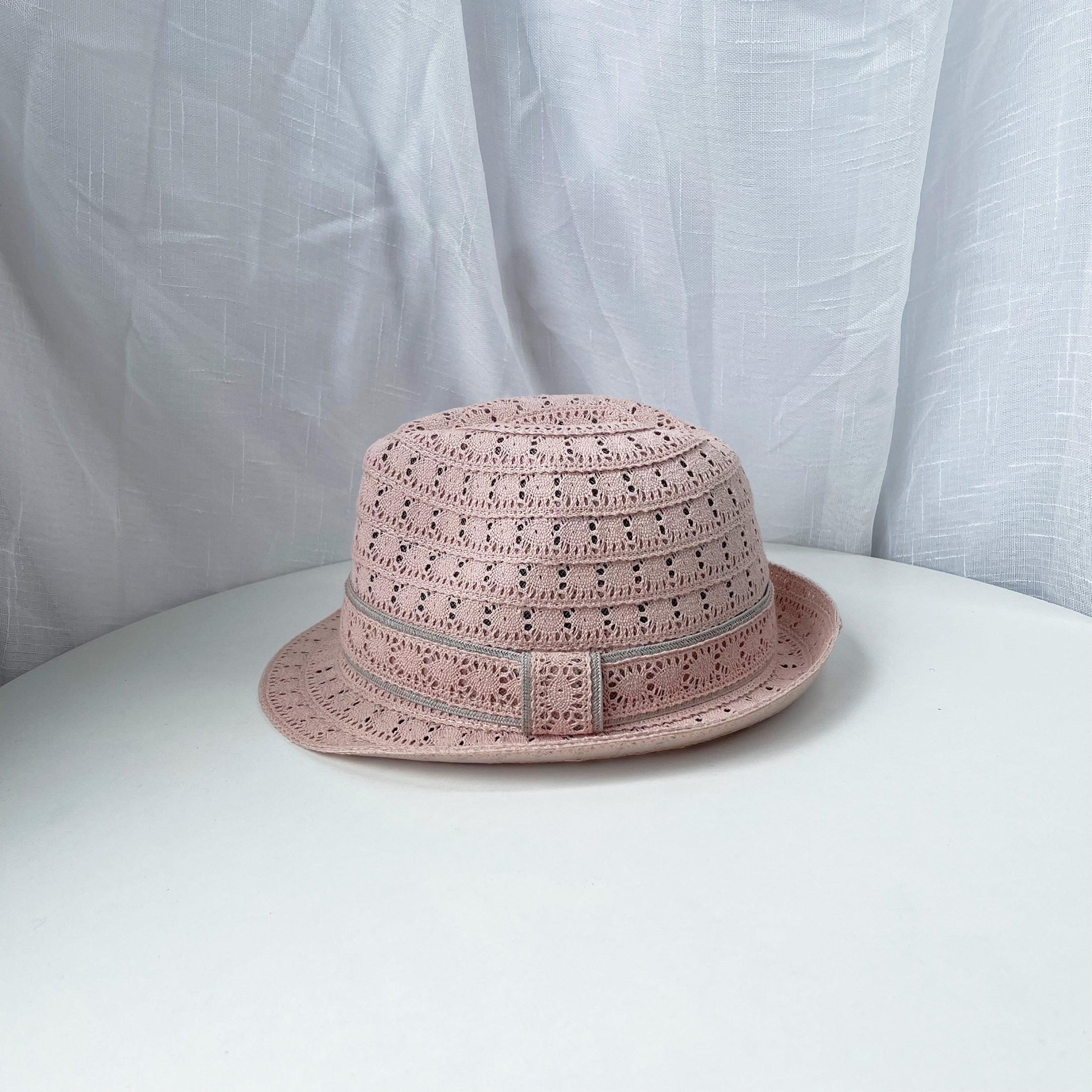 Hollow Out Fedora Cap Solid Rolled Short Brim Jazz Hat Mesh Breathable Sun Hats