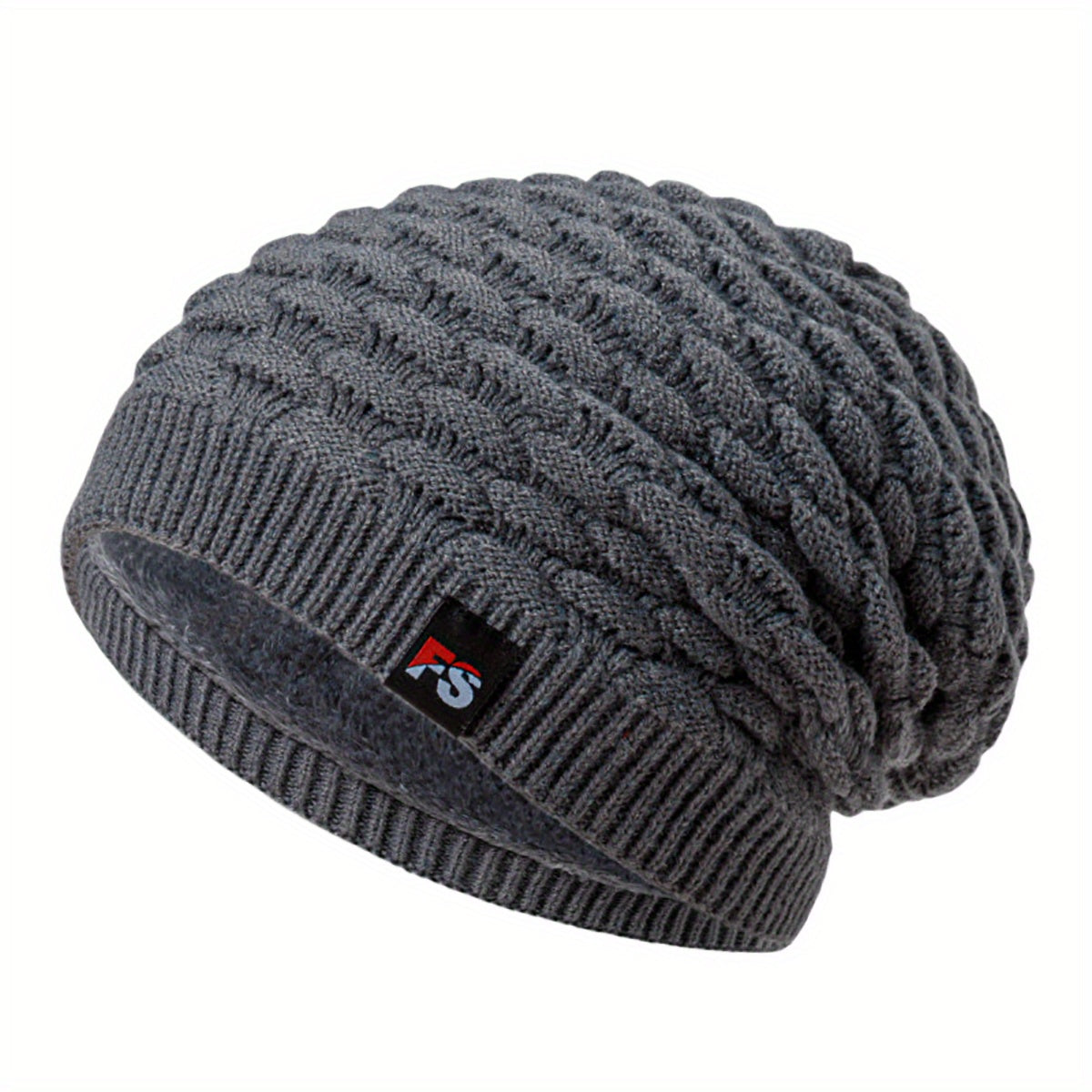 Winter Men's Fleece Beanie Warm Knitted Hat