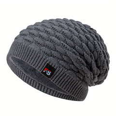 Winter Men's Fleece Beanie Warm Knitted Hat
