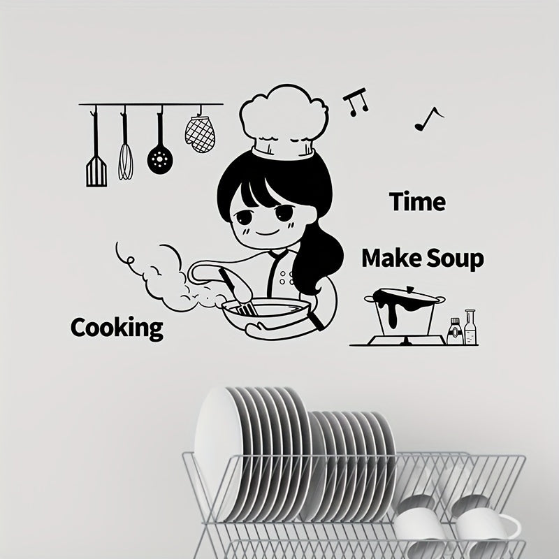 Cartoon Waterproof Vinyl Wall Sticker Mural for Kitchen Decor