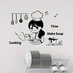 Cartoon Waterproof Vinyl Wall Sticker Mural for Kitchen Decor