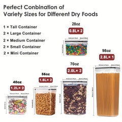9Pcs Airtight Food Storage Containers Set With Lids Candy Jars