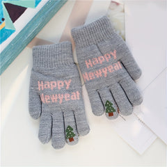 Thick Warm Windproof Knitted Gloves Cycling Riding Student Girls