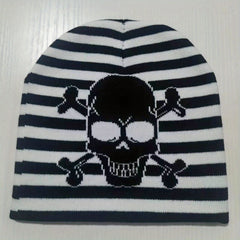Y2K Skull Jacquard Beanie Hip Hop Knitted Hat Unisex Warm Lightweight Ski Hats