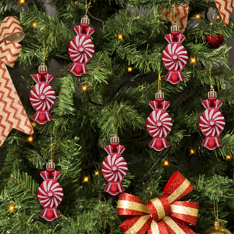 6Pcs Christmas Tree Decoration Painted Christmas Gift Party Decoration