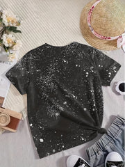 Girls Halloween Print T-shirt Breathable Comfy Pullover