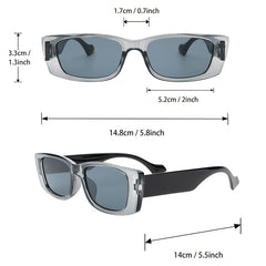 Y2K Rectangle Sunglasses UV400 Sun Shades for Driving Beach Travel