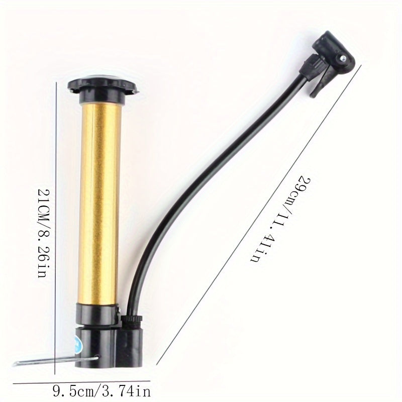 Golden Basketball Pump Household Inflatable Pump Mini Portable Manual Pump