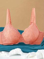 Lace Push Up Bra Breathable Scallop Trim Women's Lingerie