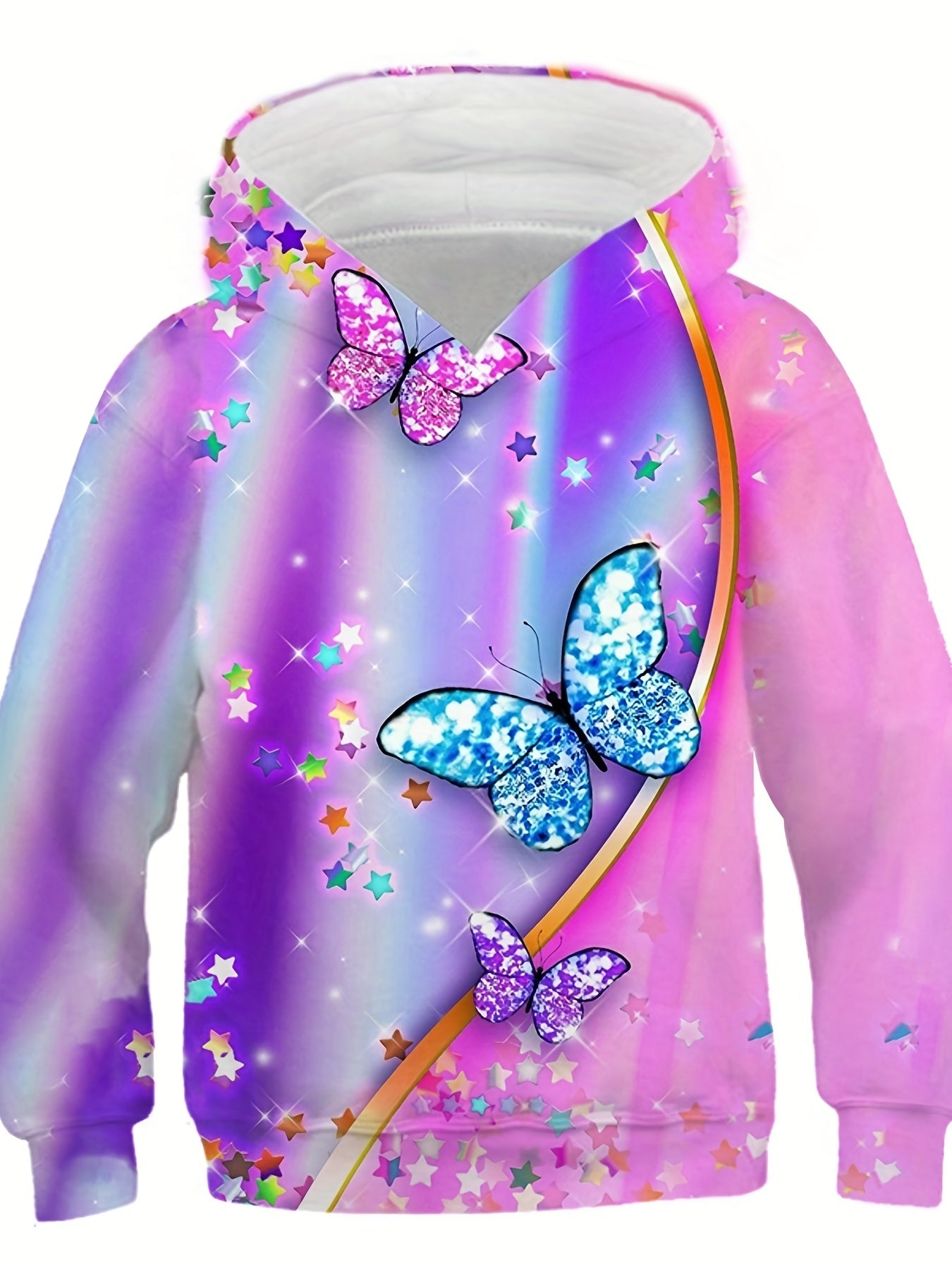 Kids Butterfly 3D Print Hoodie Boys Girls Spring Sweatshirt
