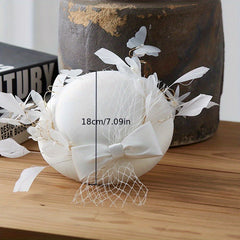 Feather Veil Fascinators Hats French Style Bridal Wedding Tiara