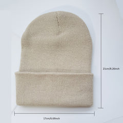 Winter Knitted Beanie Hat Unisex Solid Cap Warm Bonnet