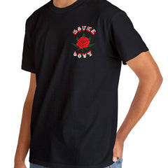 Red Rose Print Men's Graphic T-shirt Casual Comfy Tees For Summer