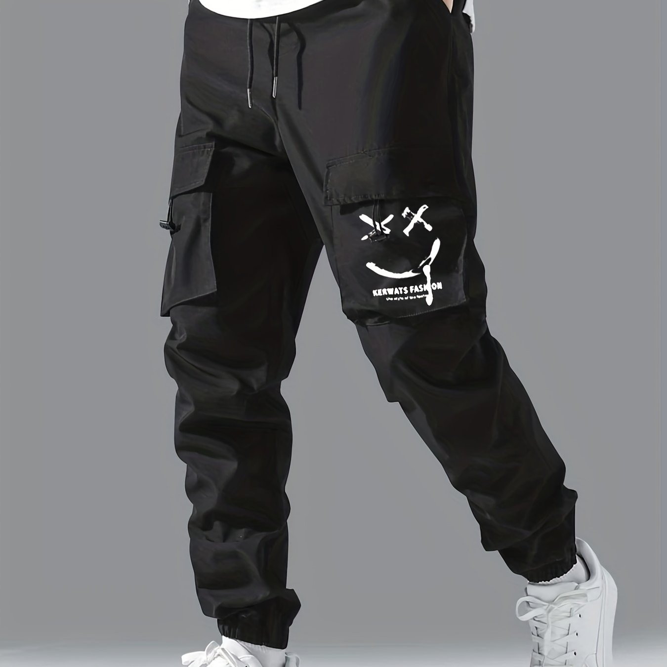 Men's Cargo Pants Drawstring Jogger Work Pants