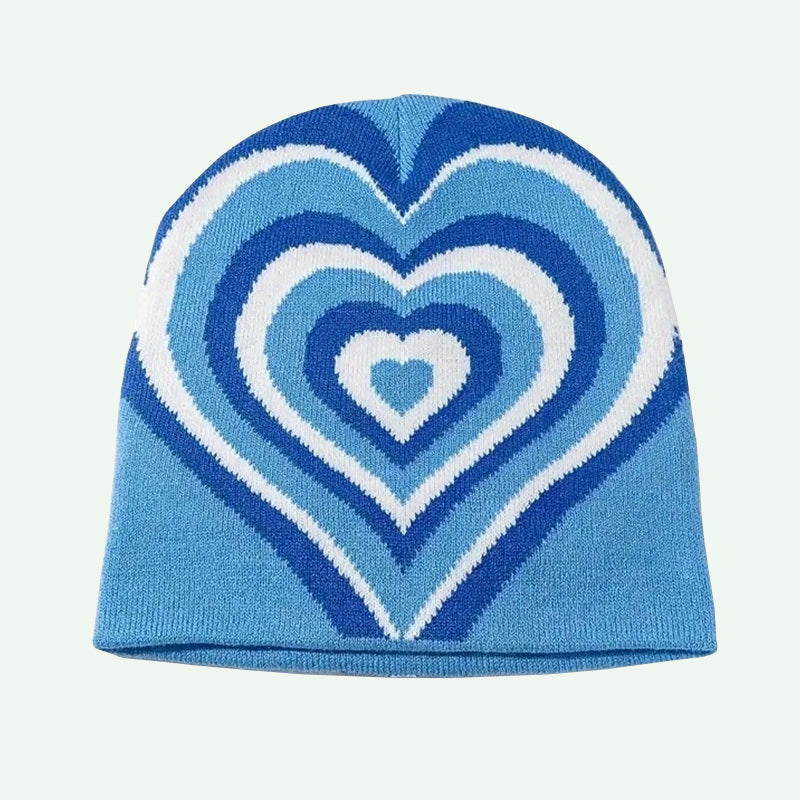 Y2K Jacquard Weave Beanie Knit Hat Women's Elasticity Knitted Hat