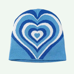 Y2K Jacquard Weave Beanie Knit Hat Women's Elasticity Knitted Hat