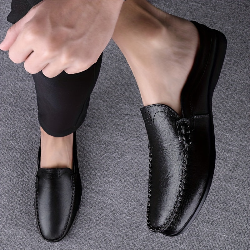 Men's No Tie Slip On Faux Leather Loafers Casual Outdoor Shoes