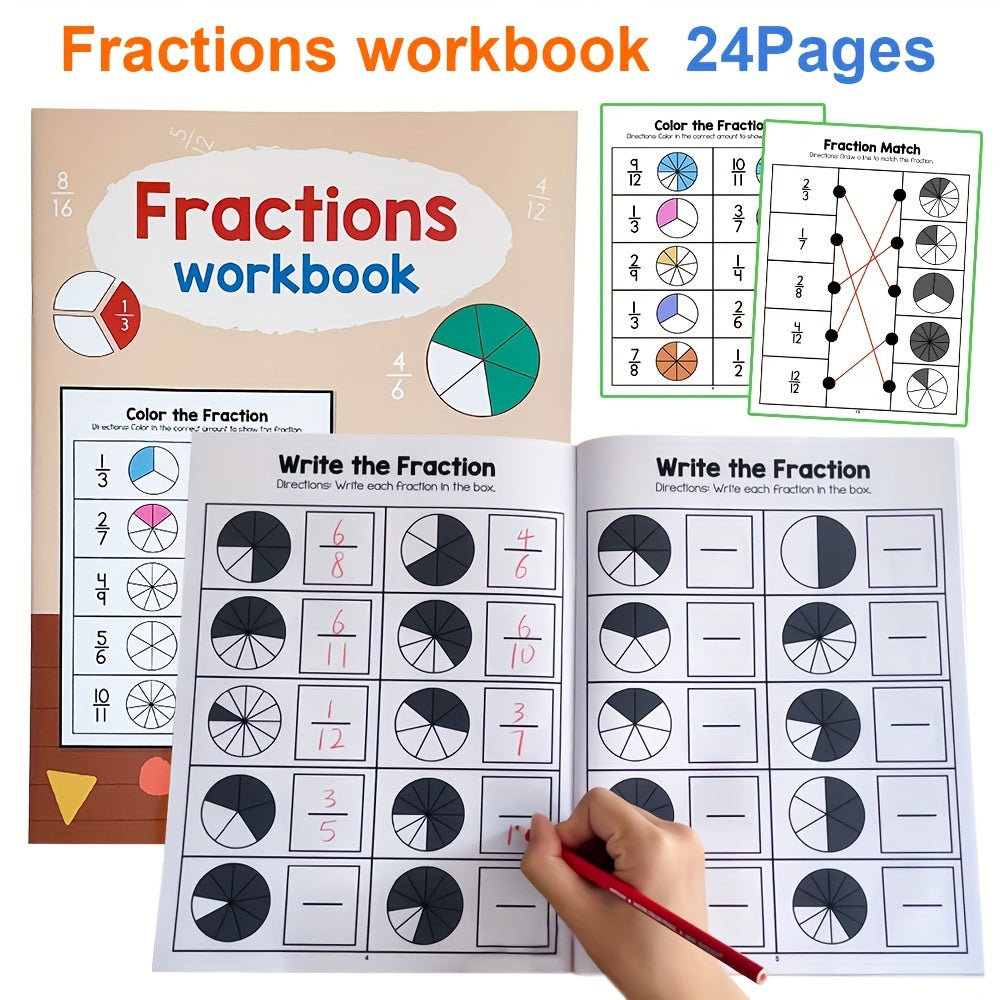 Math Practice Worksheets for Kids Learning Fractions