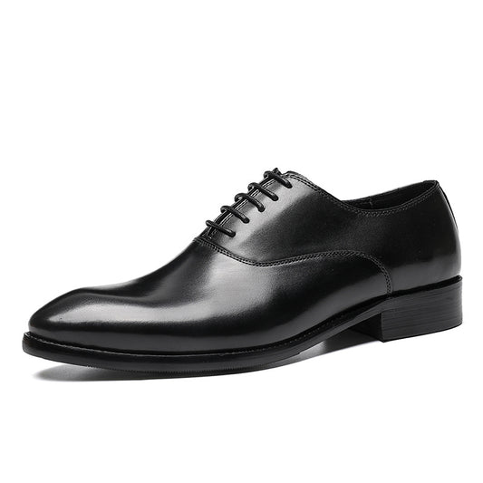 FARWARWO Men's Leather Oxford Shoes Pointed Toe Comfortable Dress Shoes