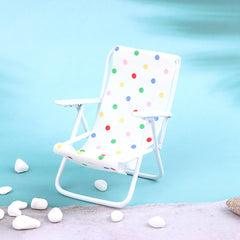 1:12 Scale Dollhouse Wooden Beach Chair, Colorful Stripes & Polka Dots