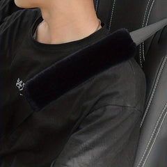 2pcs Fluffy Seat Belt Cover for Car
