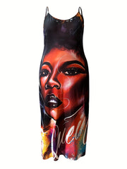 Figure Print Maxi Cami Dress