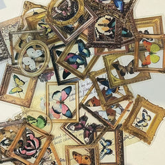Vintage Butterfly Frame Stickers for DIY Albums & Journals