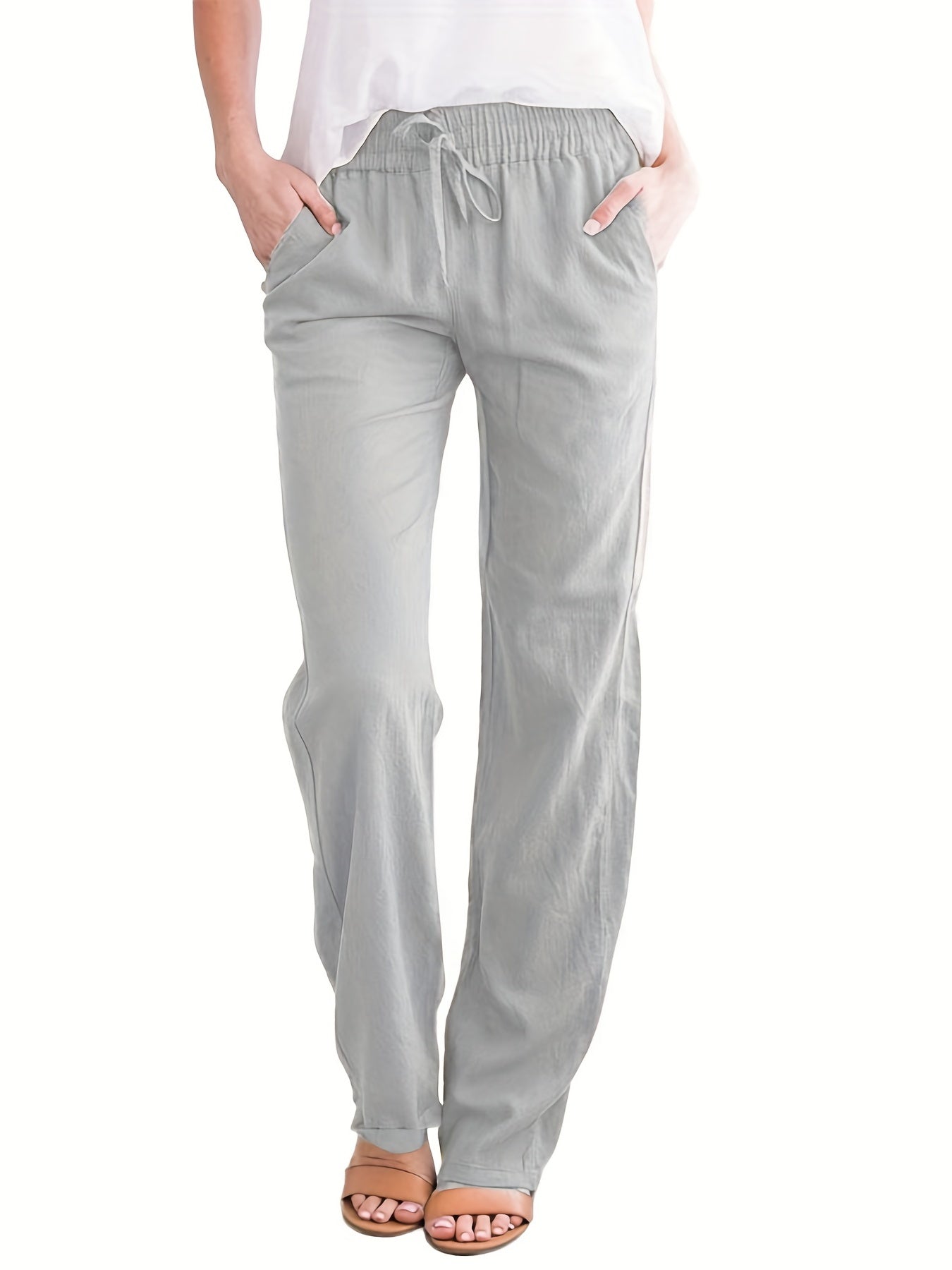 Drawstring Waist Pants Casual Women's Clothing