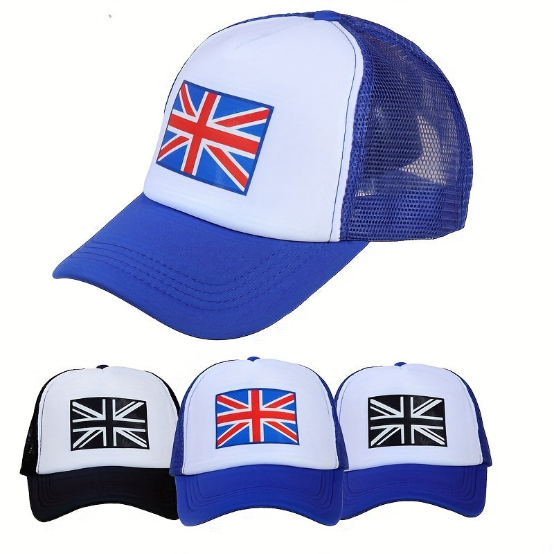 British Flag Trucker Hat Unisex Baseball Cap Lightweight Adjustable Sunscreen