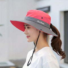 Colorful Mesh Bucket Hat Sun Visor Hats Wide Brim UV Protection Face Cover Booni