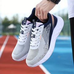 Women's Mesh Sneakers Casual Lace Up Platform Shoes Lightweight Sports Shoes