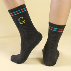 Letter Print Sports Socks Comfy Mid Tube Socks Women's Stockings