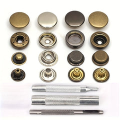 120pcs Leather Snaps Kit 15mm Metal Buttons w/ Tools Colorful