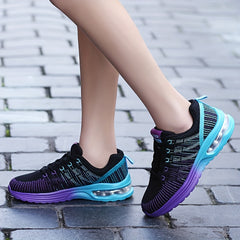 Women's Stylish Mesh Running Shoes Air Cushion Sneakers Lace Up